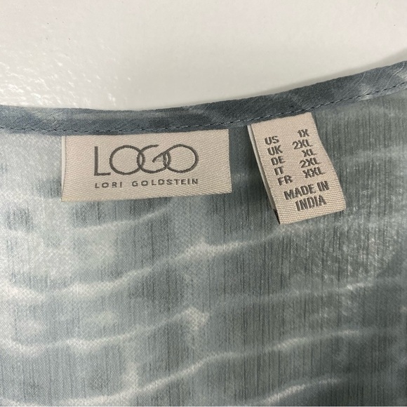 Logo Lori Goldstein printed chiffon peplum blouse - Picture 5 of 7